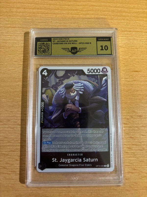 AP 10 St. Jaygarcia Saturn OP13-083 R Carrying On His Will One Piece Karte
