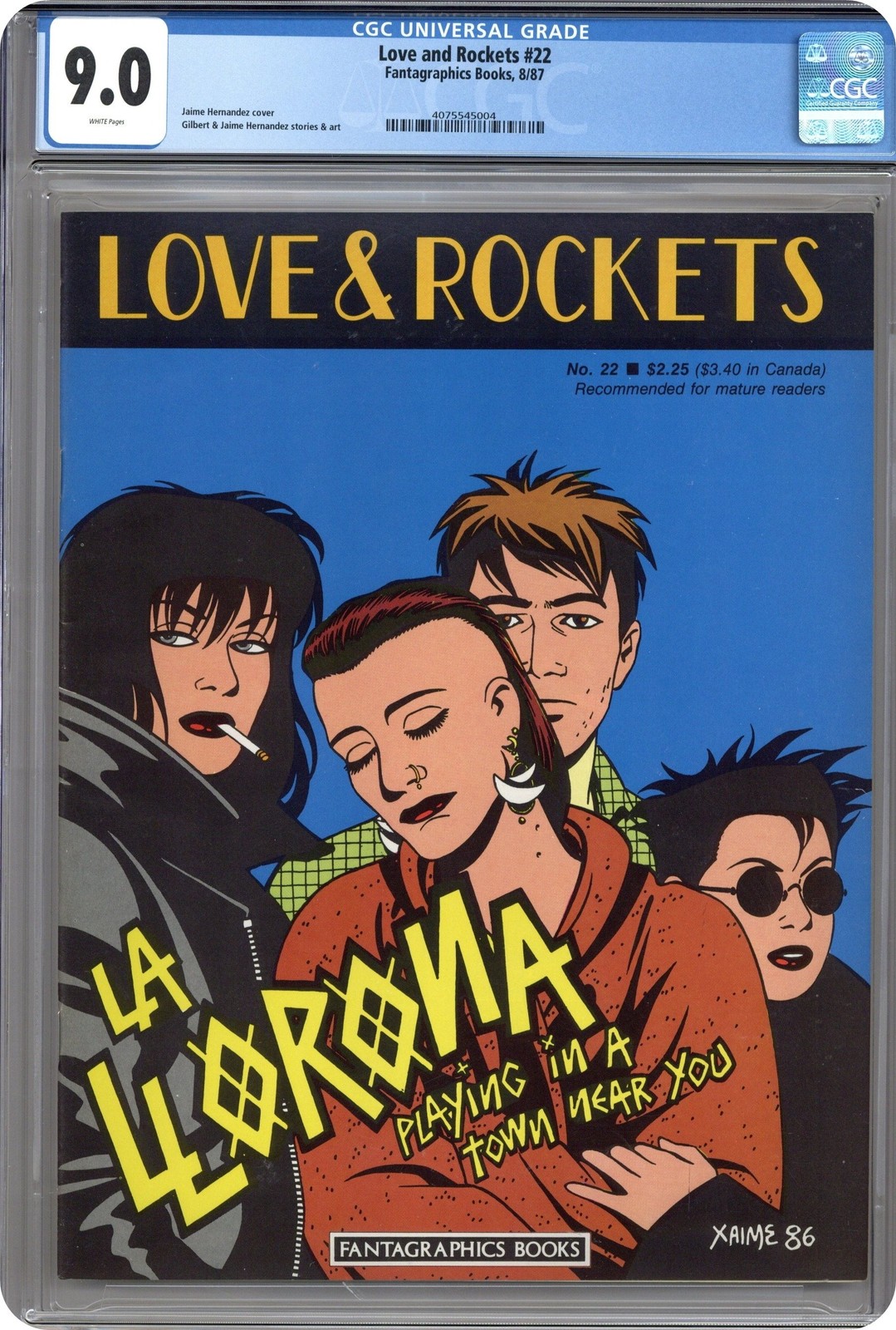 Love and Rockets Magazine #22 CGC 9.0 1987 4075545004