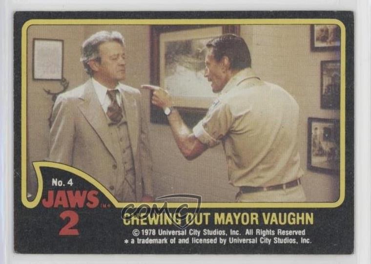 1978 Topps Jaws 2 Chewing Out Mayor Vaughn #4 00ah