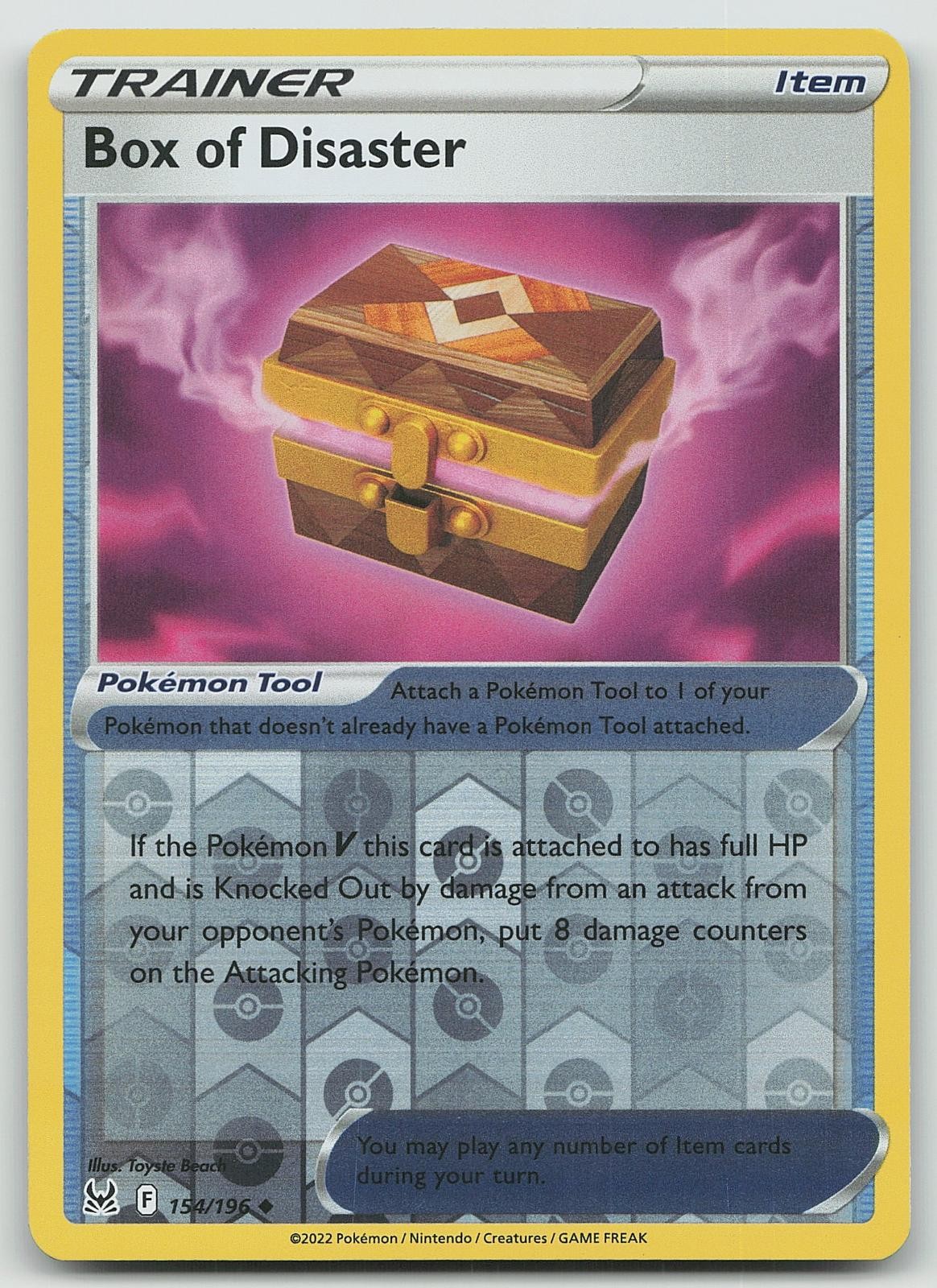 Pokemon Box of Disaster 154/196 Origine Perduta Non Comune Reverse Holo NM