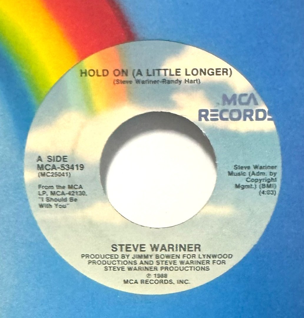 STEVE WARINER * 45 * Hold On / Runnin' * UNPLAYED MINT * Vinyl * * MCA NOS