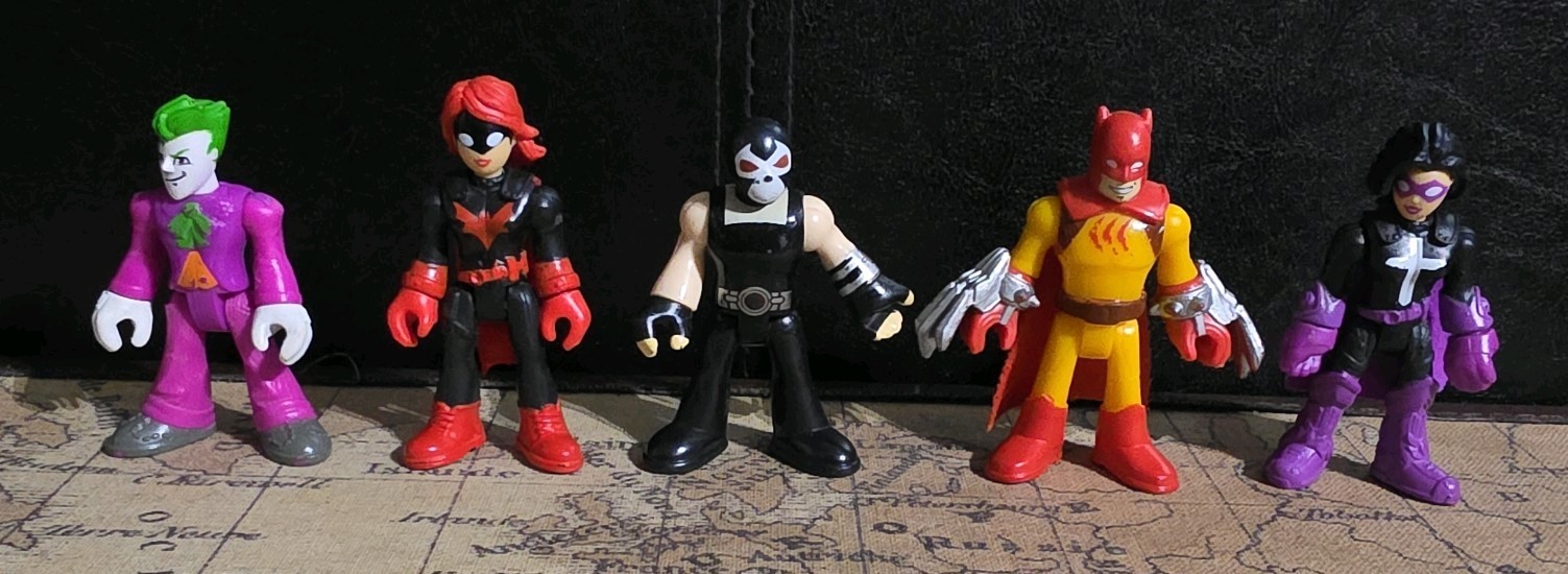 Lotto Figurine Fisher-Price Imaginext DC Universe x 5 Bane Batgirl Joker Huntress