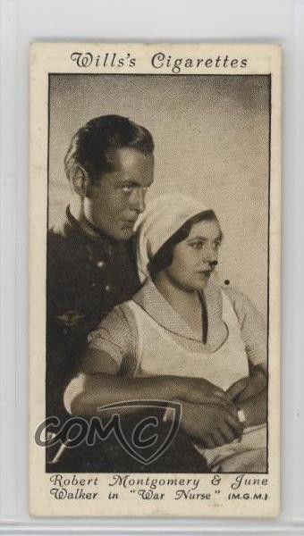 1931 Wills Cinema Stars Series 3 Tobacco Robert Montgomery June Walker #49 04le