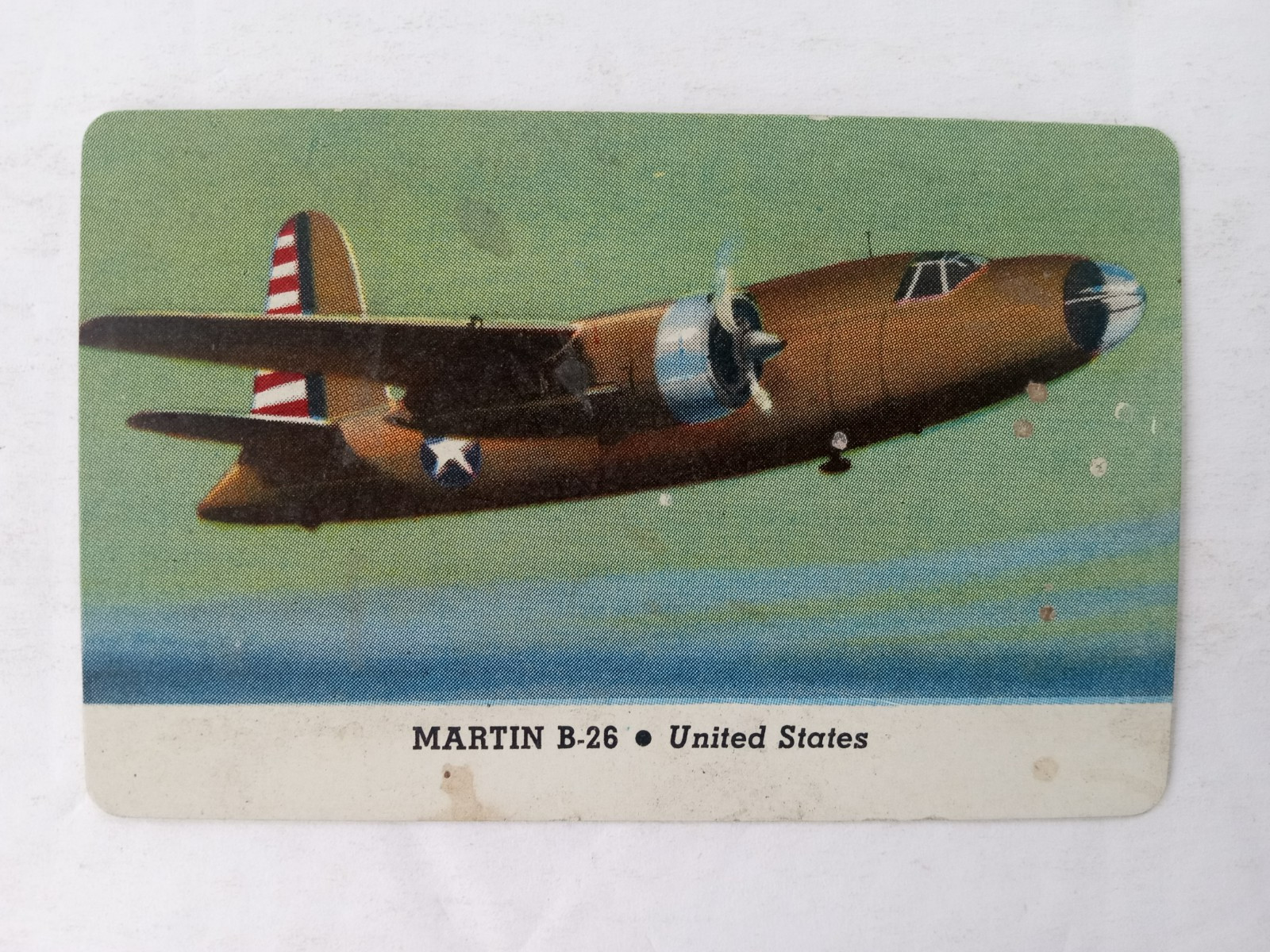 1940s Leaf Card-O Aeroplanes Card Series C MARTIN B-26 UNITED STATES WW2