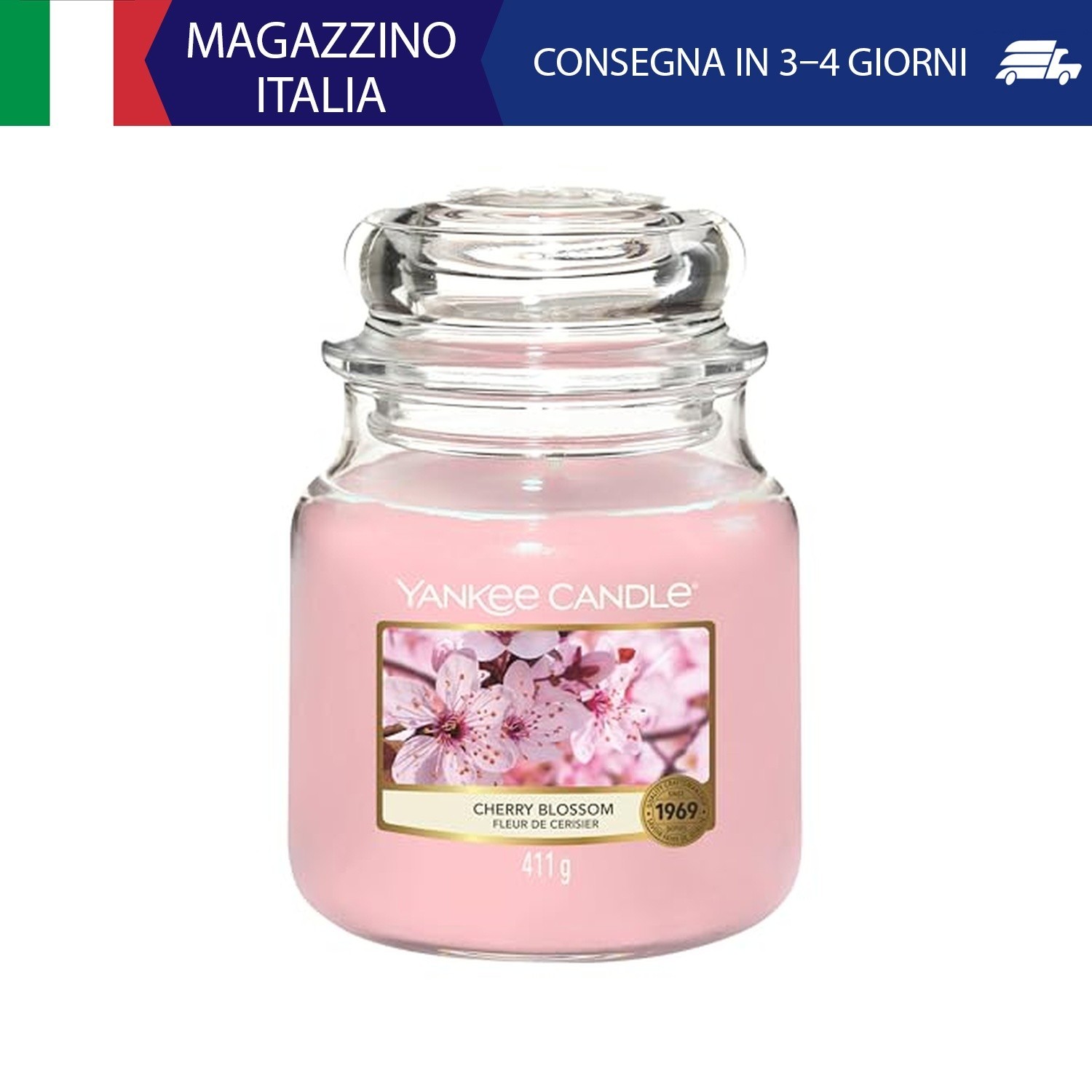 Yankee Candle Candela profumata in giara media | Fiore di ciliegio | Durata Fino