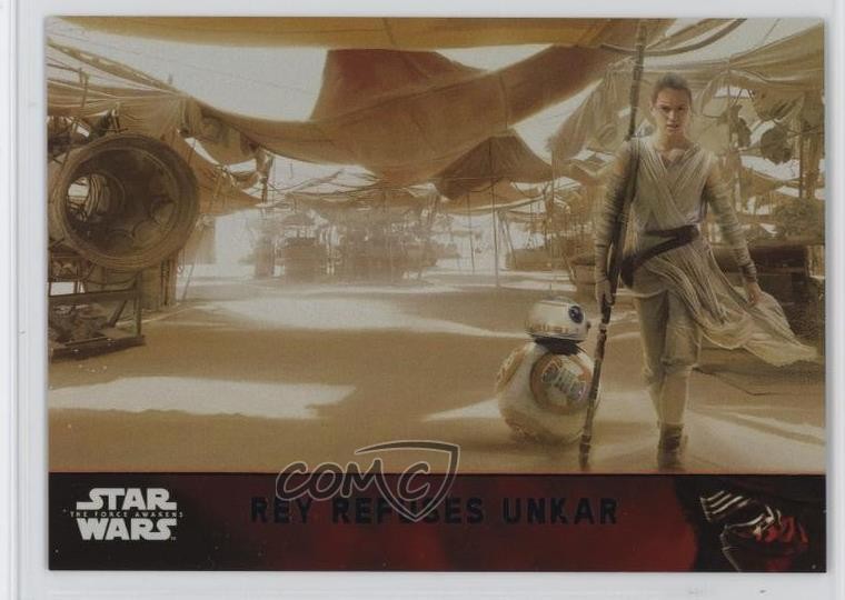 2015 Star Wars: Il Risveglio della Forza Serie 1 Storyline Foil Rey rifiuta Unkar 0ly5