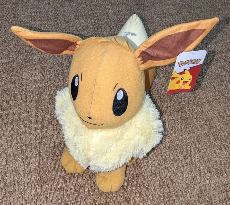 Pokemon Peluche Eevee 14" Pollici Imbottito Nintendo Evolution Giocattolo Nuovo Carnevale Greeter