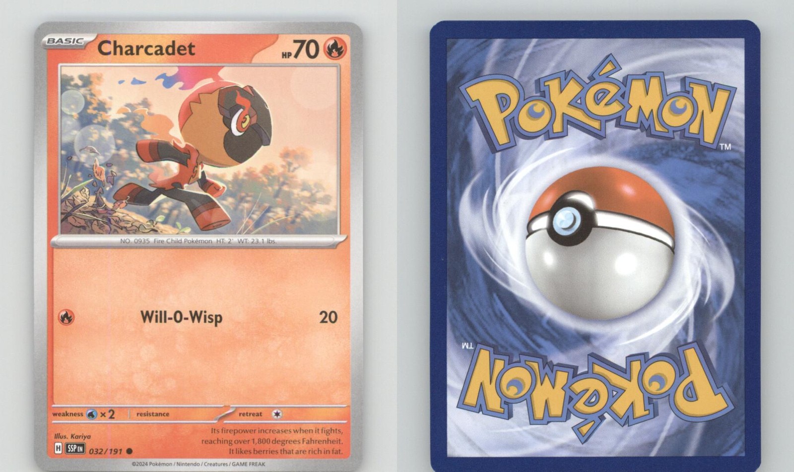 Pokemon Charcadet 032/191 Scintille Sorgenti Comuni Quasi Nuovo