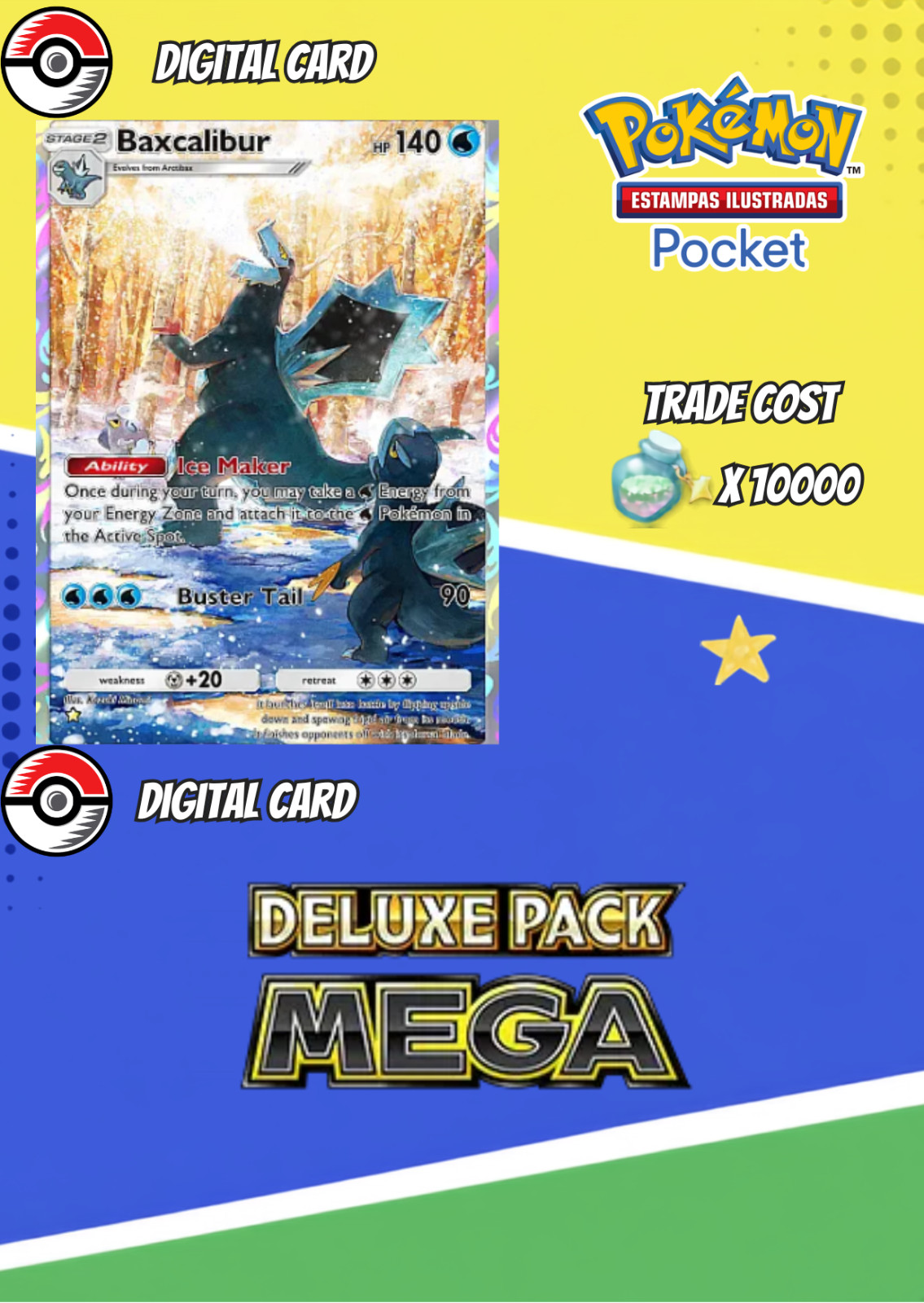 Pokemon TCG Pocket – Baxcalibur Full Art Deluxe Pack Mega Inglese PREORDINE