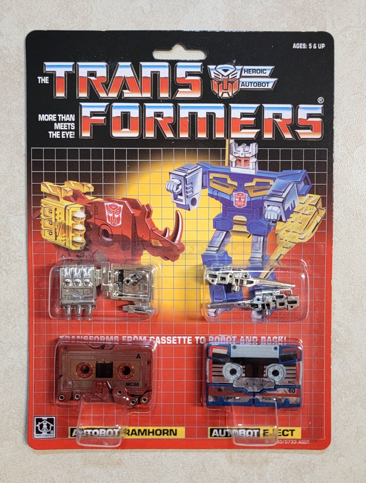 TRANSFORMERS G1 RAMHORN & EJECT VENDITORE USA RARO! AUTOBOT BLASTER CASSETTE