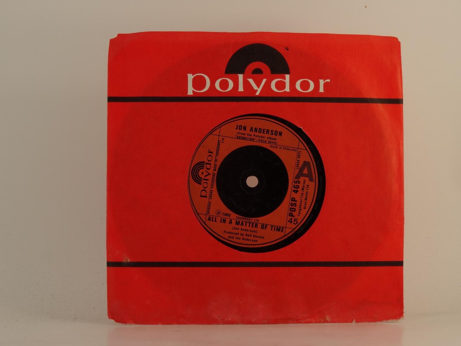 JON ANDERSON ALL IN A MATTER OF TIME (85) 2 Track 7" Single including Company Sl