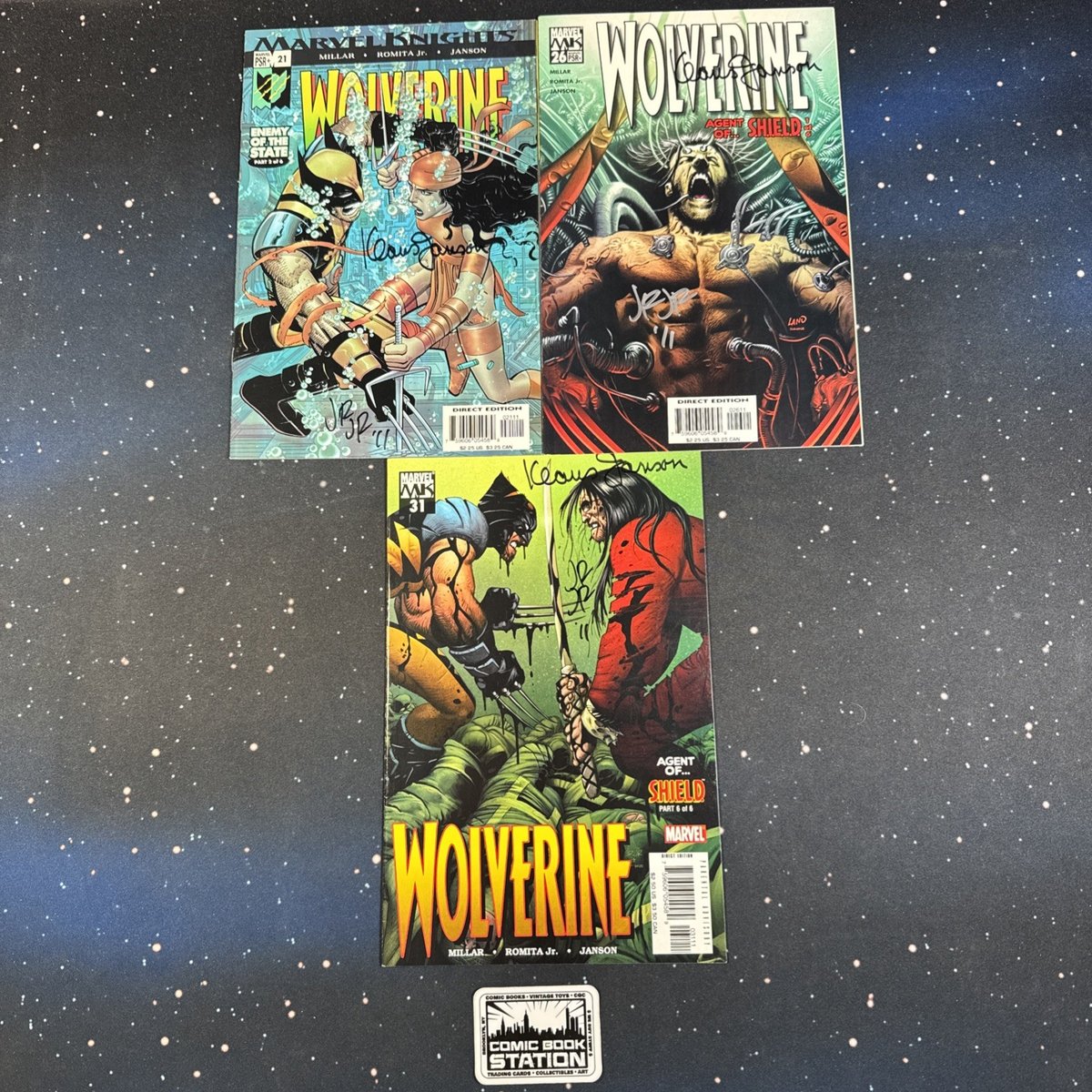 Wolverine #21 26 31 FIRMATO da Klaus Johnson E John Romita Jr Marvel Comics CS