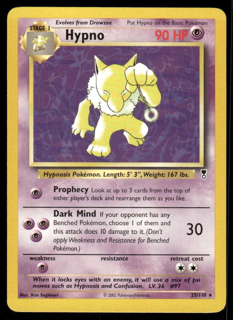 Pokemon Cards Hypno 25/110 Legendary Collection Rare LP