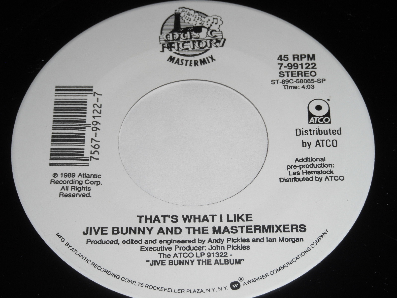 Jive Bunny And The Mastermixers - That's What I Like / Pretty Blue Eyes 45