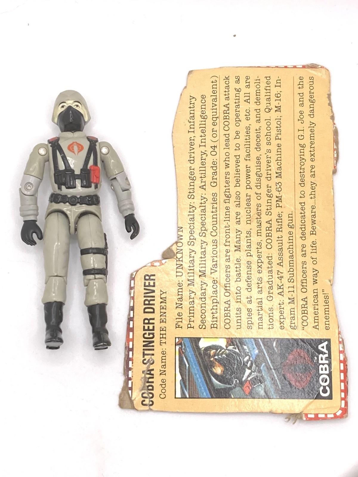 Driver Cobra Stinger V1 100% Completo G.I. Modellino d'epoca Joe 1984 Hasbro
