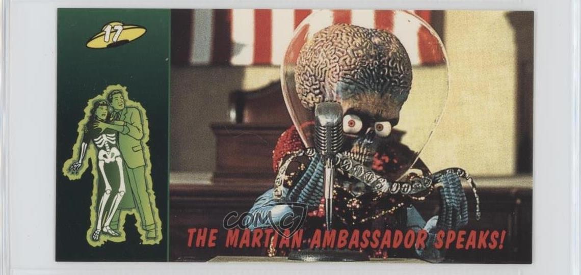 1996 Topps Mars Attacks! Movie Widevision The Martian Ambassador Speaks! #17 0a3