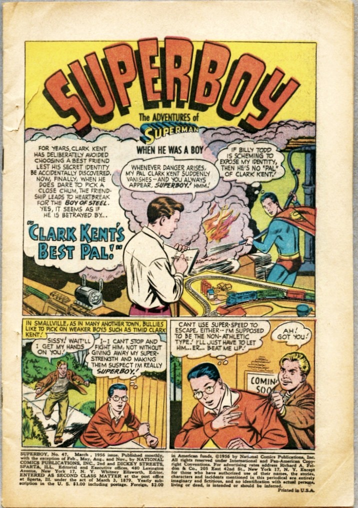 Superboy #47-1956 Superboy incontra Superman senza copertina