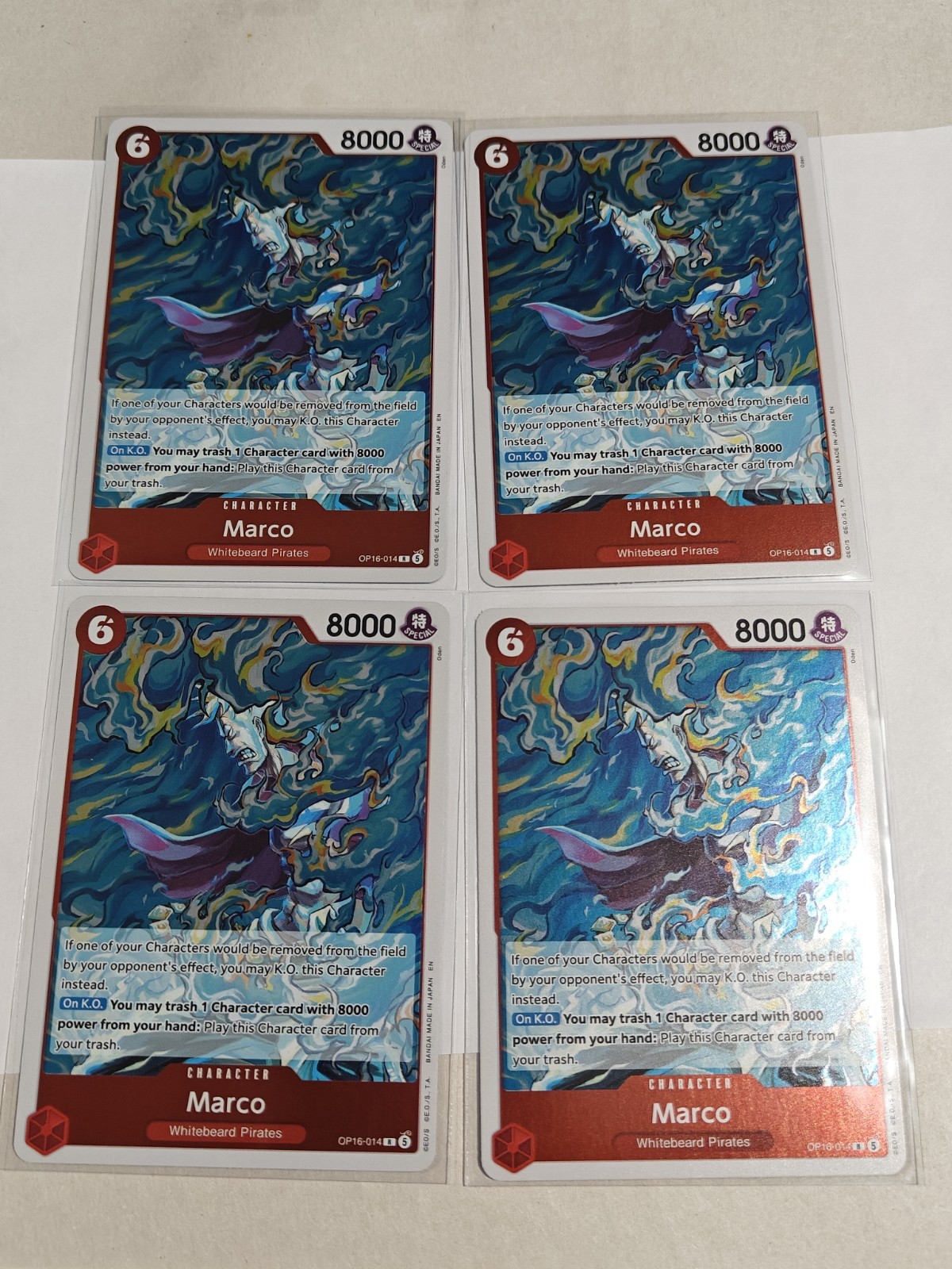 Marco R Foil x4 Playset OP16-014 Rosso: Barba Bianca Pirati Il Tempo della Battaglia