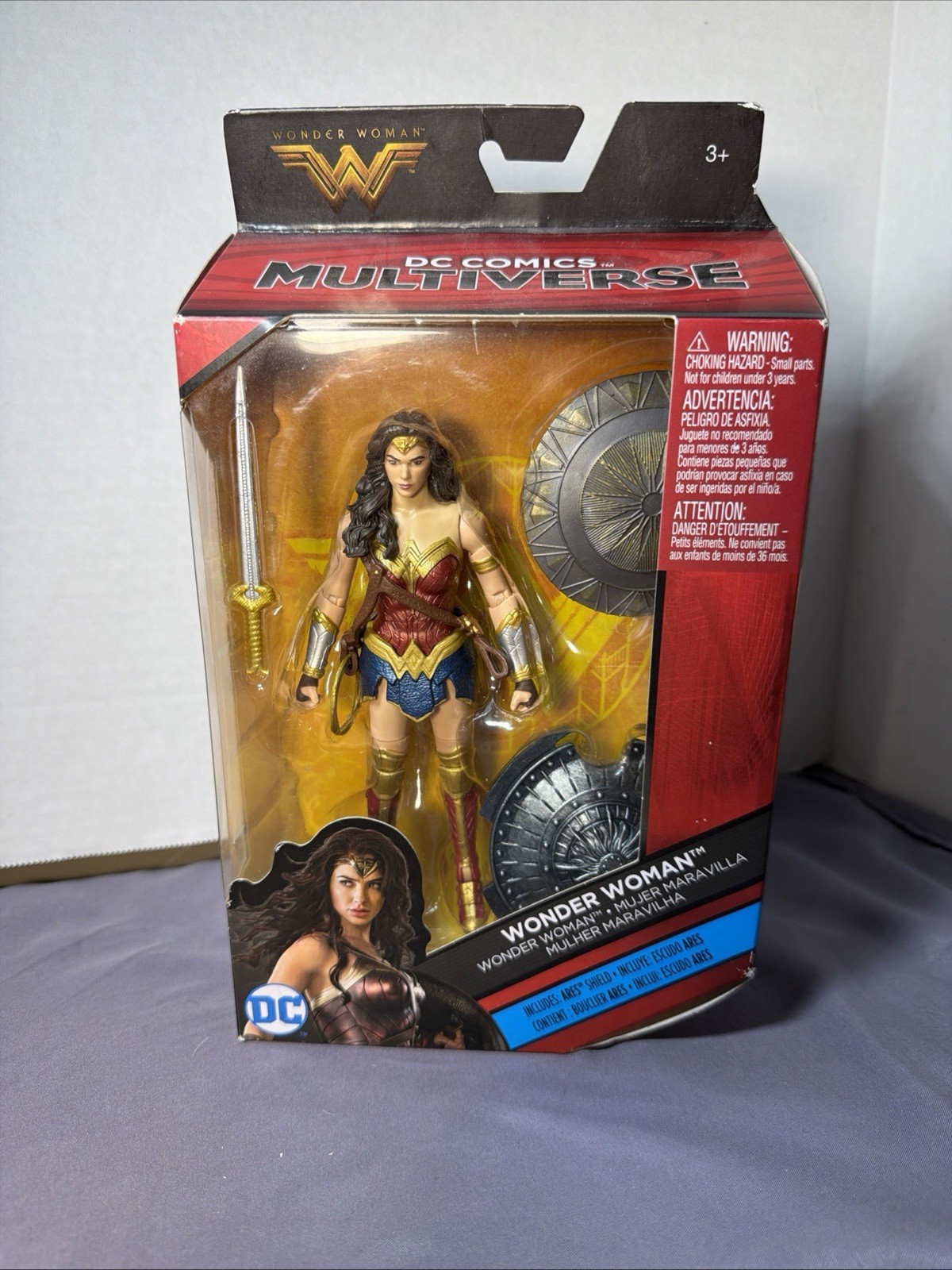 DC Multiverse Wonder Woman 6" Action Figure Ares BAF Shield Movie 2016 NUOVO