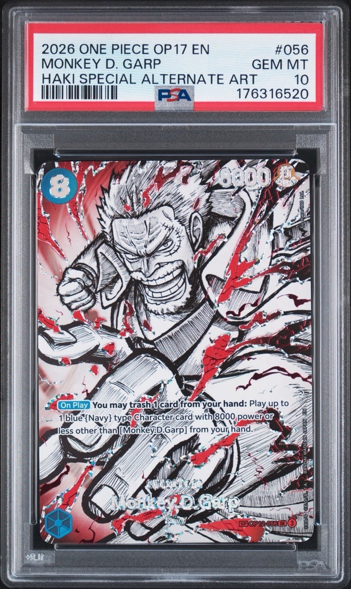 ONE PIECE OP17-THE WORLD'S STRONGEST WARRIORS #056 MONKEY D. GARP PSA 10