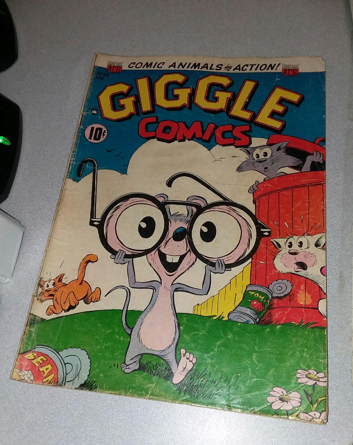 GIGGLE COMICS #94 ACG 1954 età dell'oro divertente animale cartone animato fumetto film