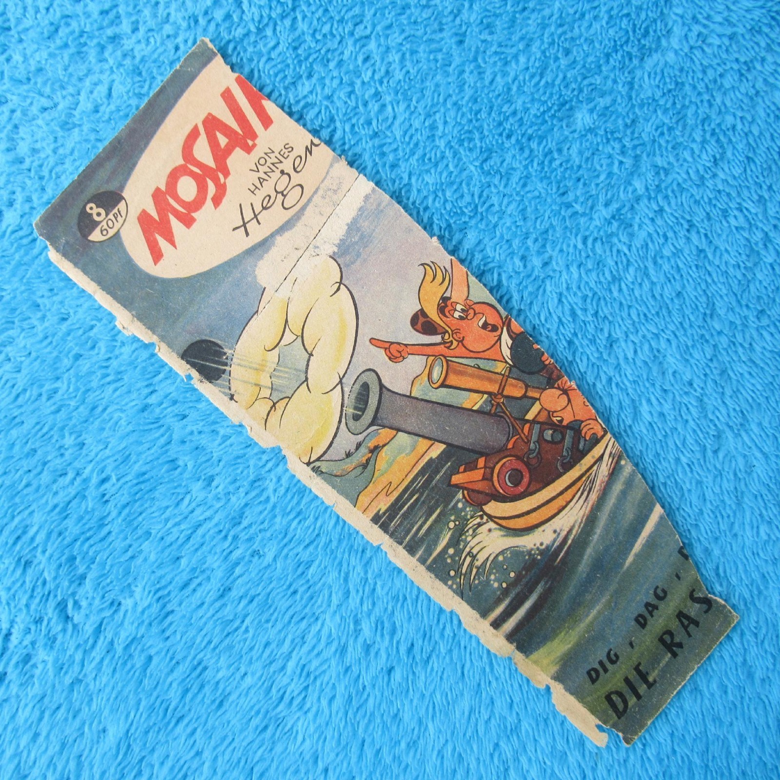MOSAIK Digedags n. 8 "Die rasende Seemühle" 1957 H. Hegen DDR copertina frammento