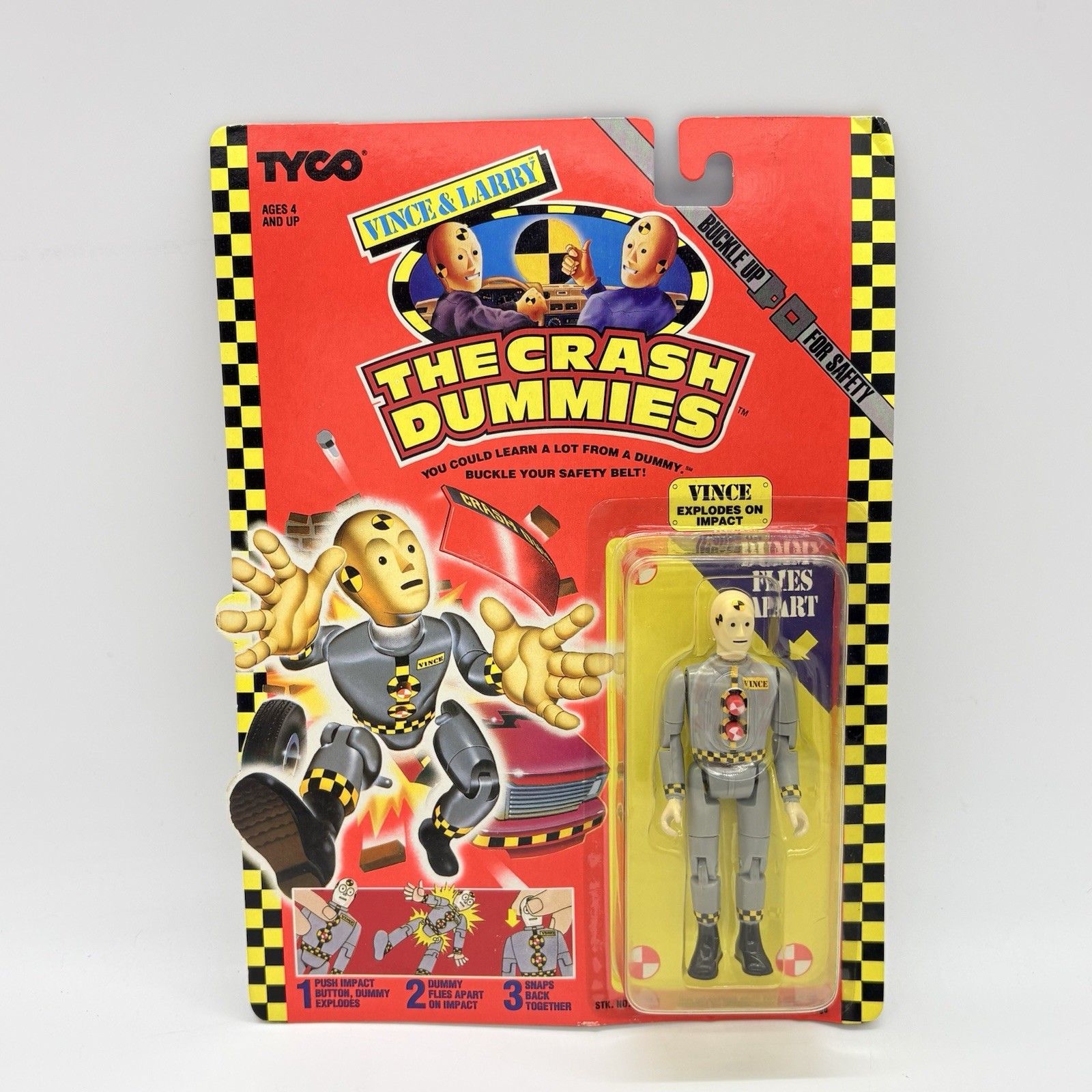 Modellino The Crash Test Dummies VINCE - nuovo su cartoncino vintage 1991 Tyco