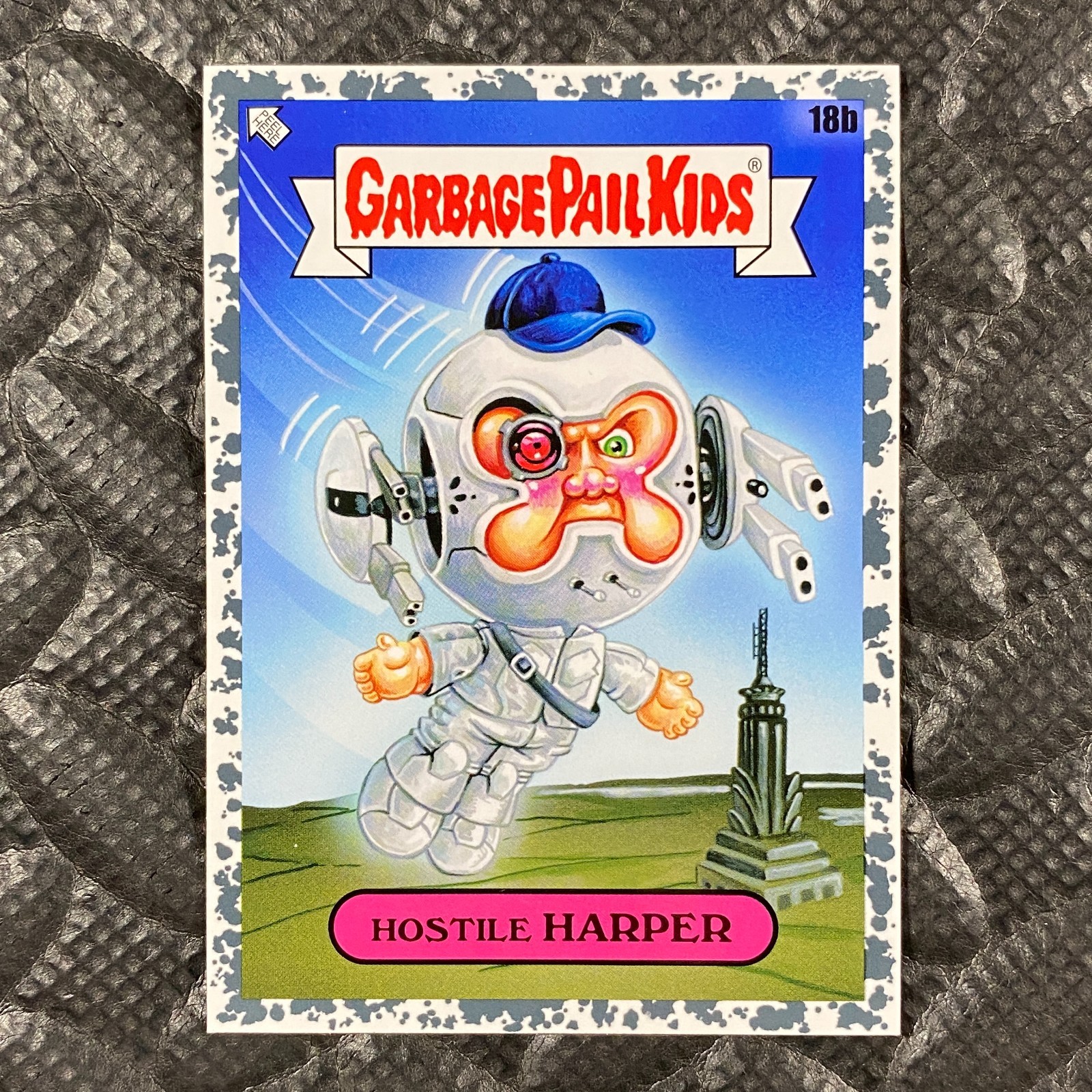 GARBAGE PAIL KIDS INTERGOOLACTIC MAYHEM GRAY BORDER 18B HOSTILE HARPER 168/199
