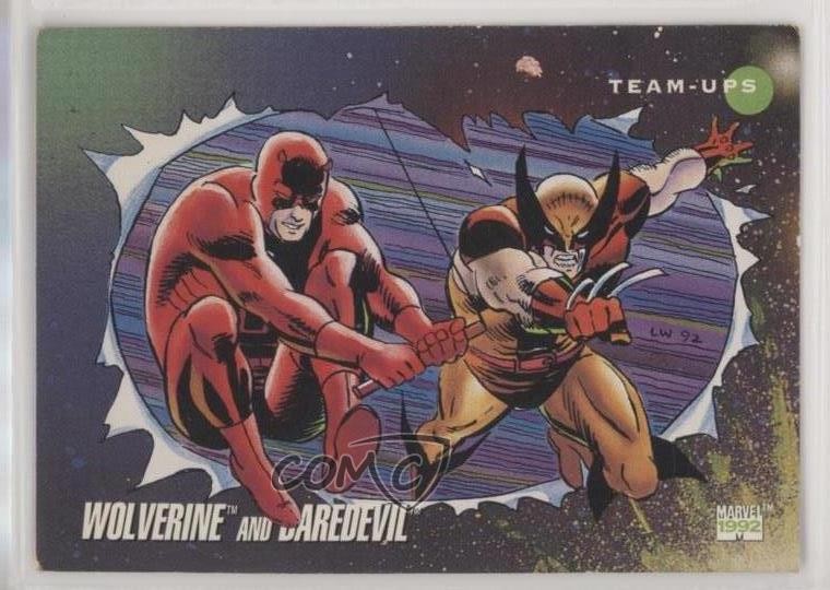 1992 Impel Marvel Universe Serie III Team-Ups Wolverine Daredevil #84 00gy