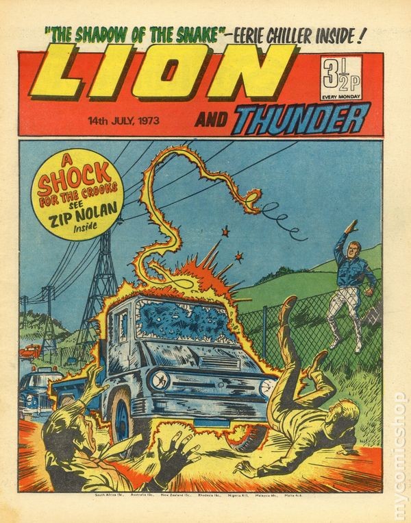 Lion and Thunder Jul 14 1973 VG+ 4.5 Stock Image Low Grade