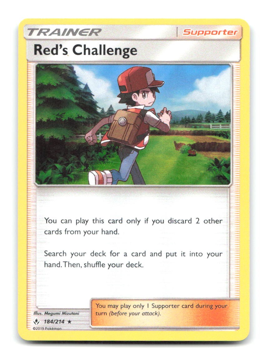 Red's Challenge 184/214 Holo Rare Unbroken Bonds Pokemon Moderately Played