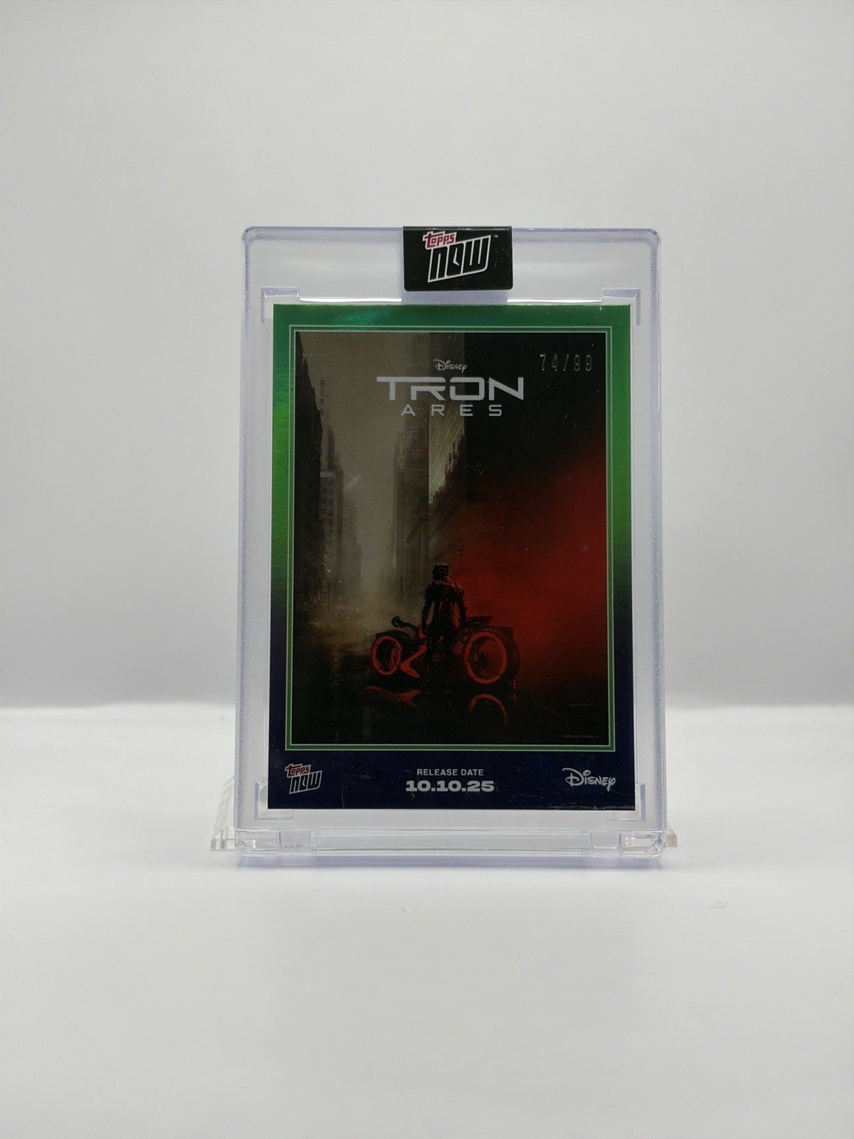 2025 Topps Now Disney Green Foil #TA01 TRON (Ares) Custodia Hit (#'d / 99)