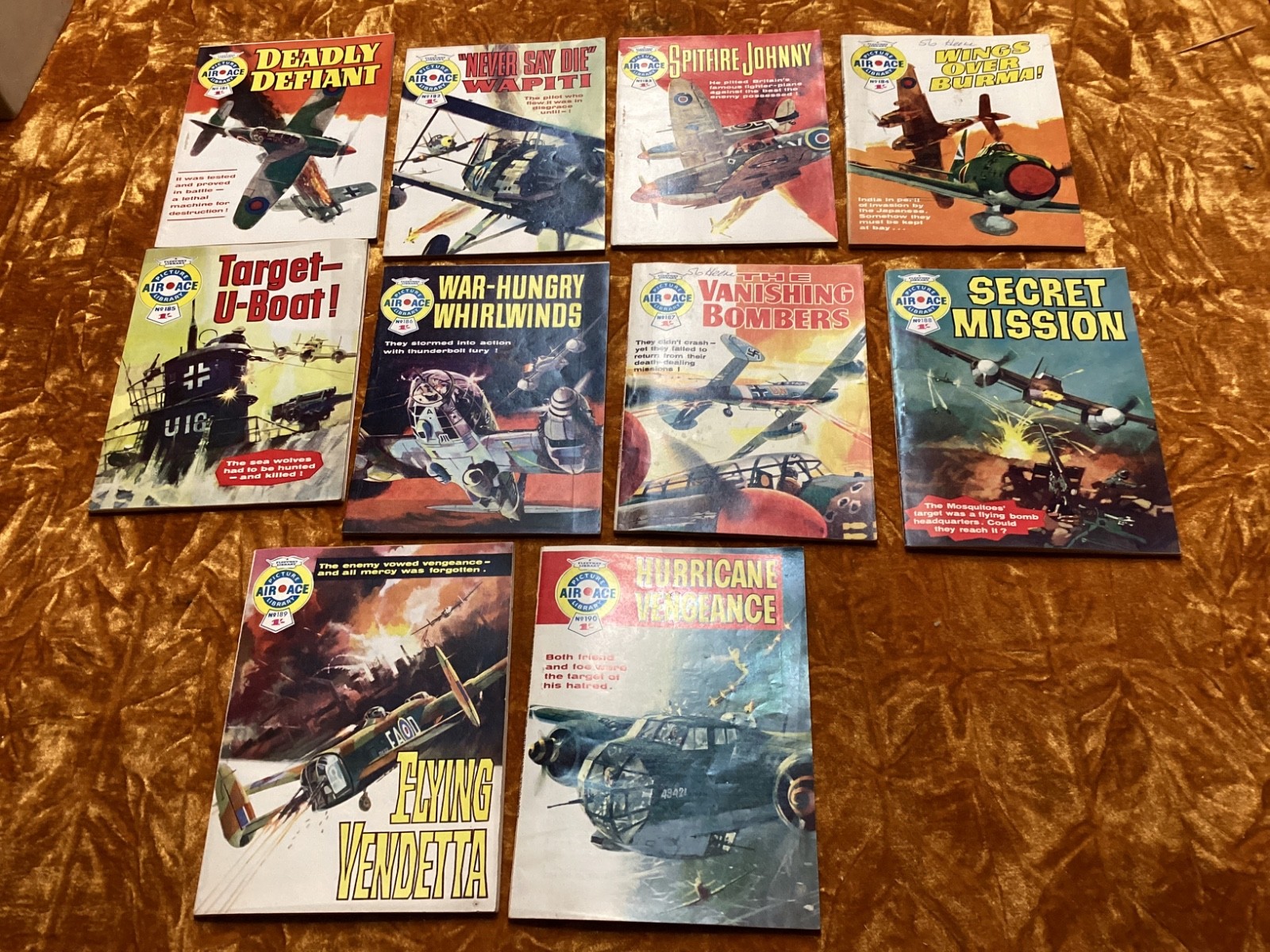 Run of 10 x Air Ace Picture Library  Fleetway Library No 181 - 190        1964