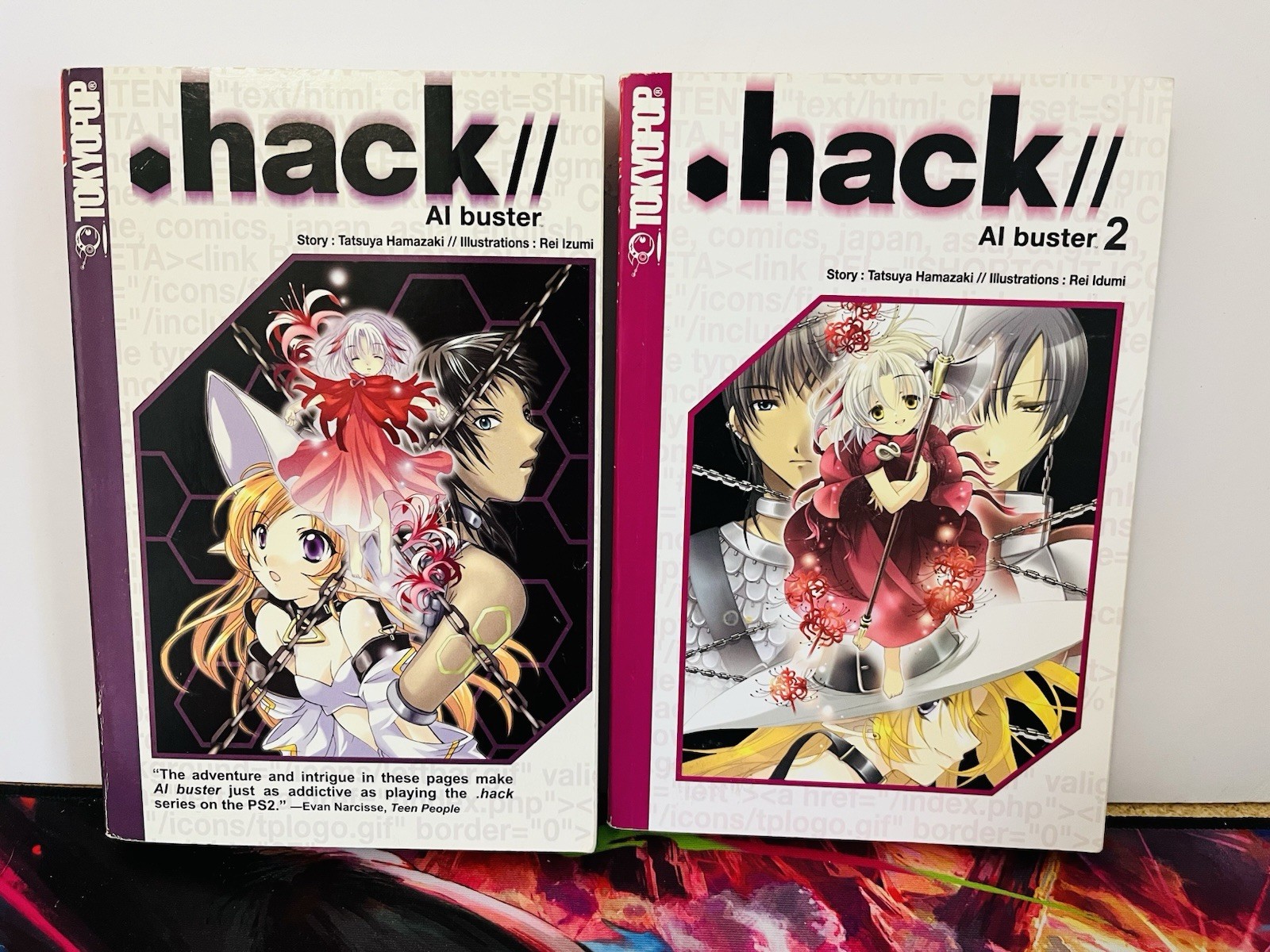.hack AI Buster volumi 1 e 2 light novel Tokyopop fuori produzione prima stampa/edizione