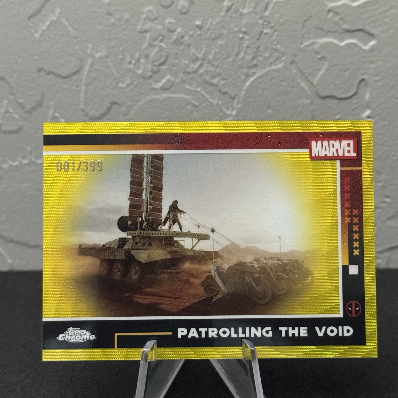 2025 Topps Chrome Deadpool Patrolling The Void #65 Yellow Wave 1/399