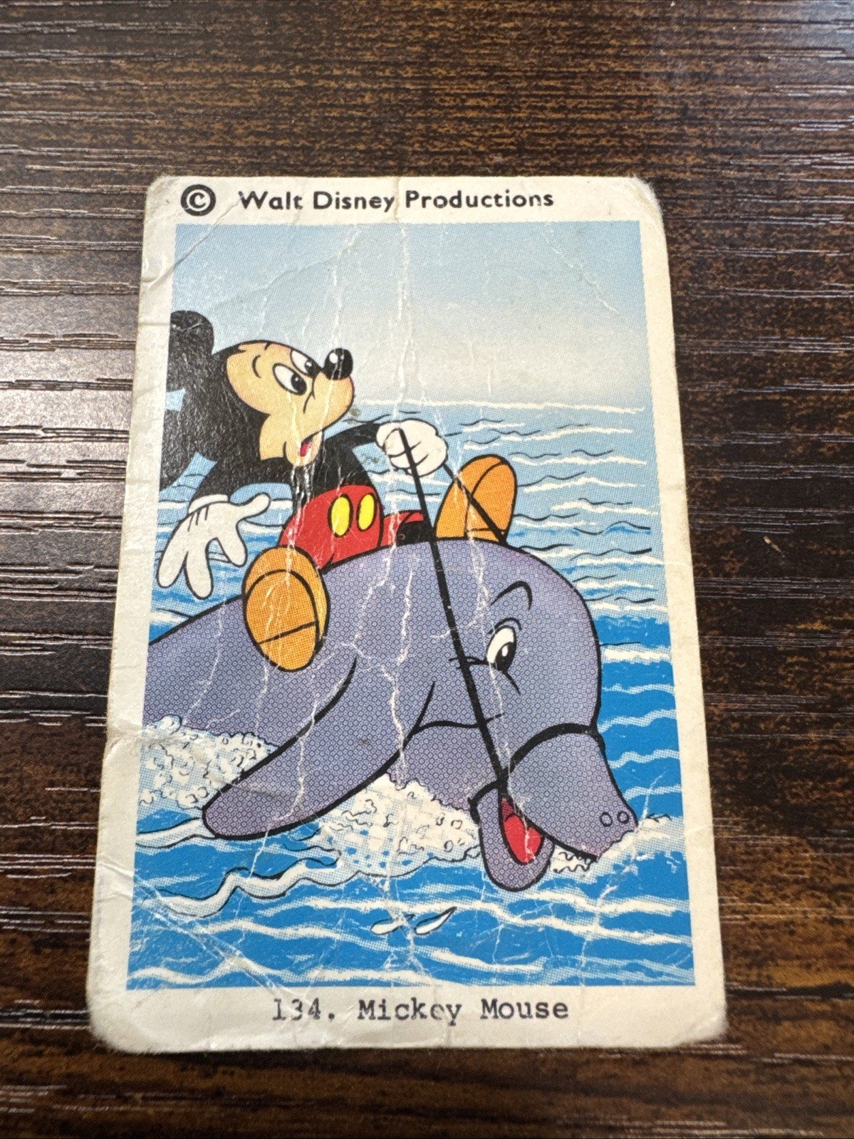 Disney olandese anni '60/70 Topolino a cavallo di un delfino nel mare