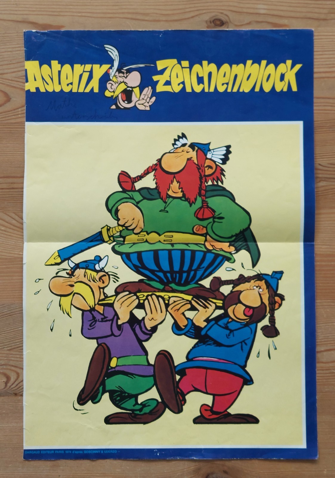 ASTERIX Poster Blocco Disegno, Formato DIN A3 / Buone Condizioni RARITÀ