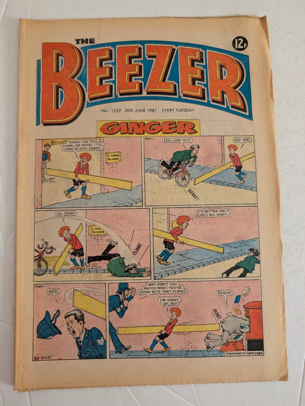 The Beezer Comic No 1327, June 20th 1981.