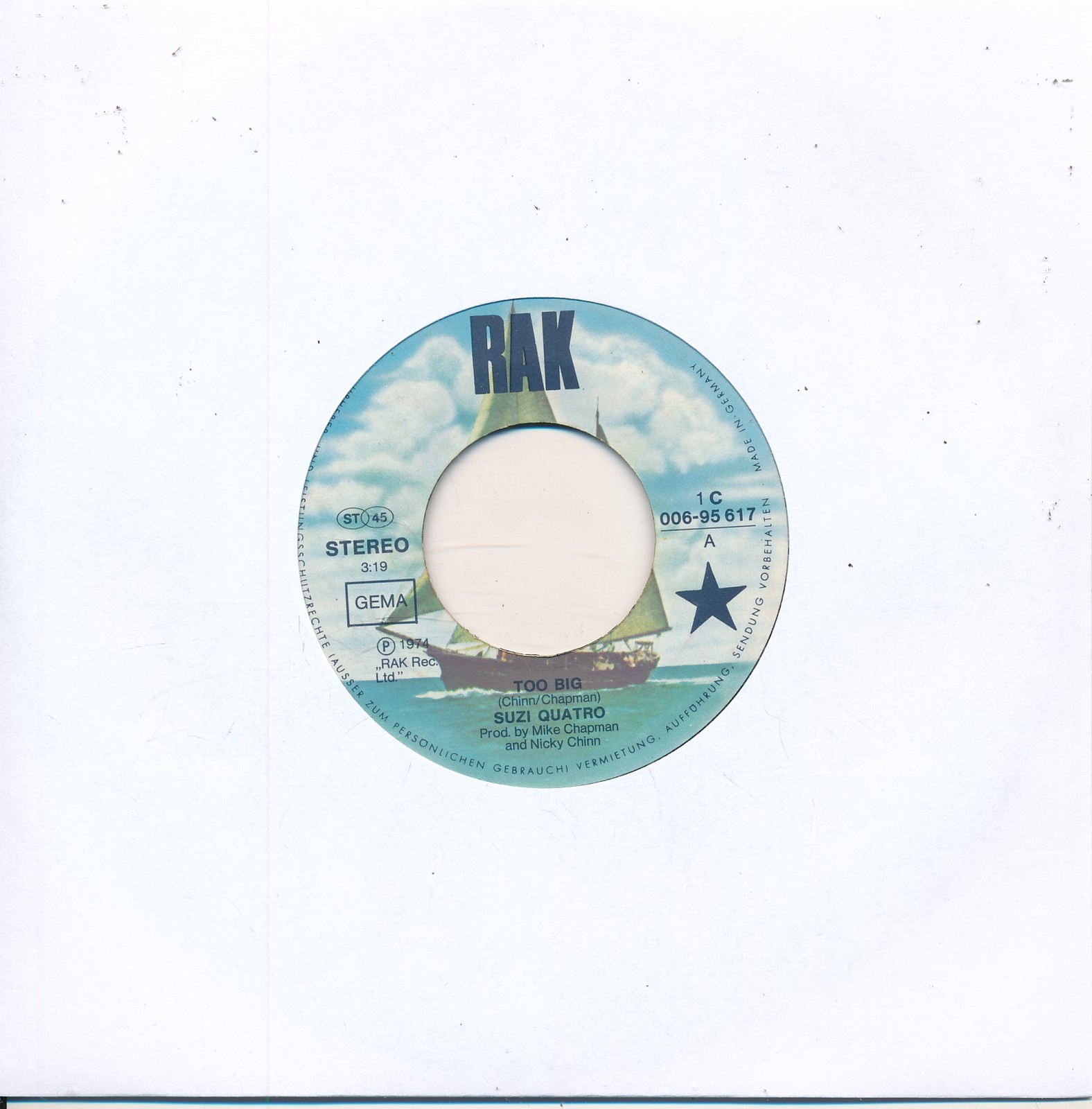 Too Big - Suzi Quatro - LC Single 7" Vinyl 214/11