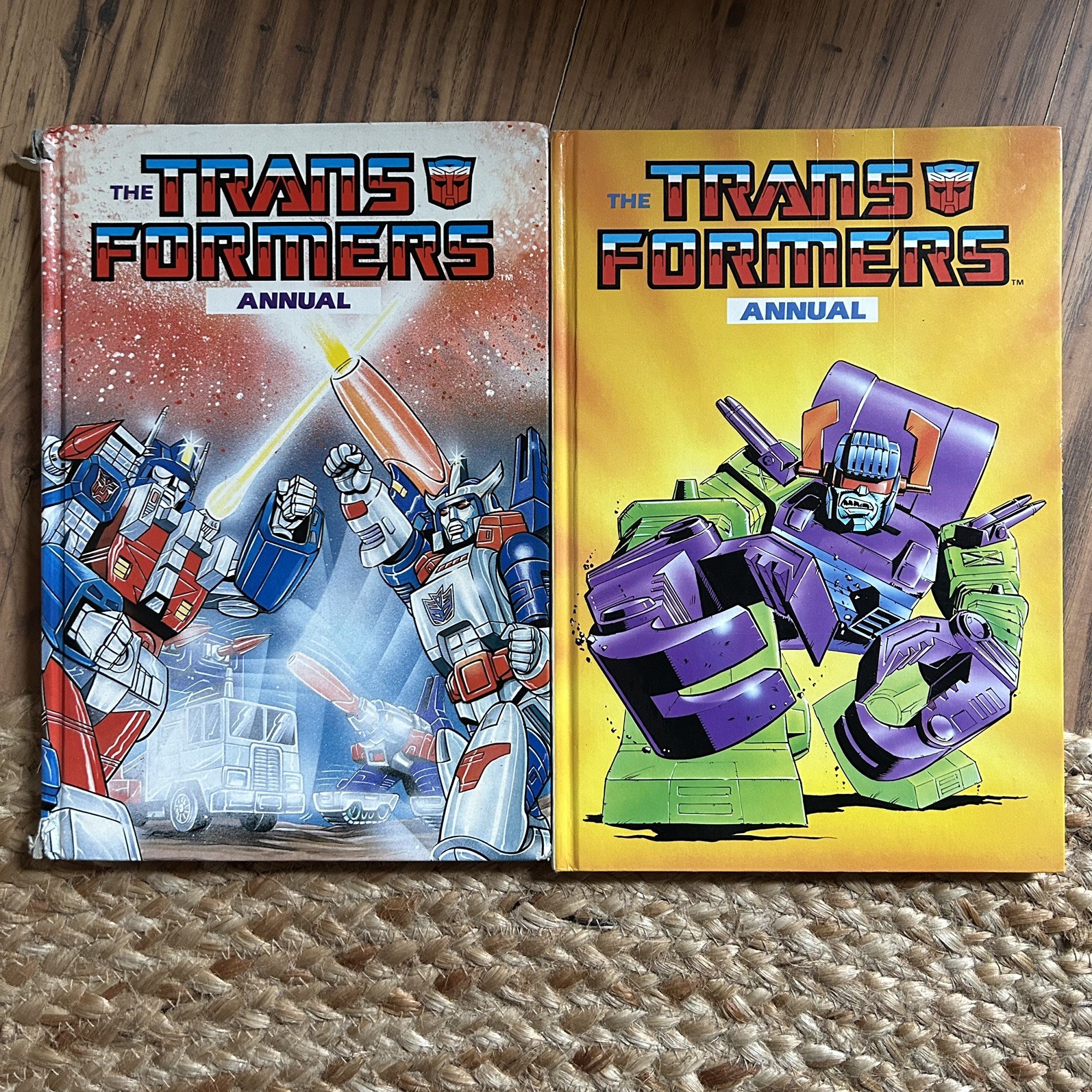 x2 Transformers UK Annual 1987 & 1988 Marvel Comics Vintage Retro Hardback Books