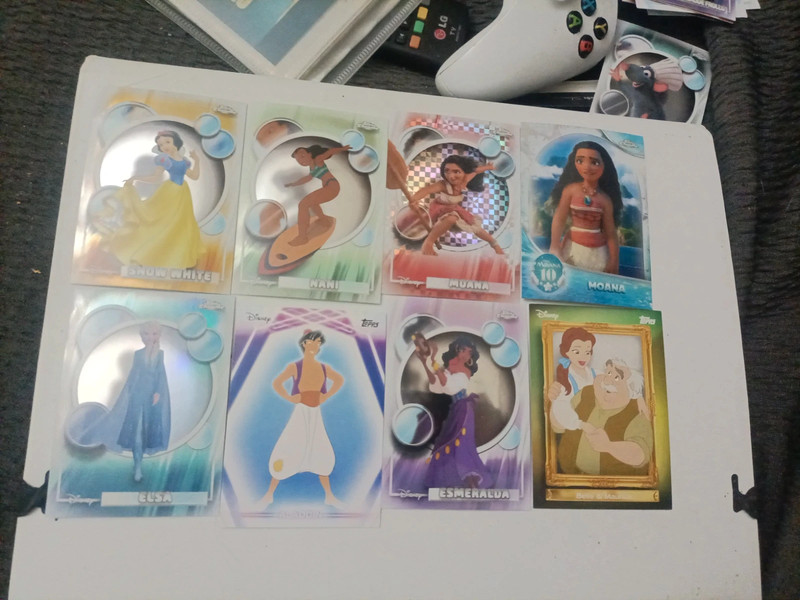 Lote cartas princesas Disney topps chrome y neón