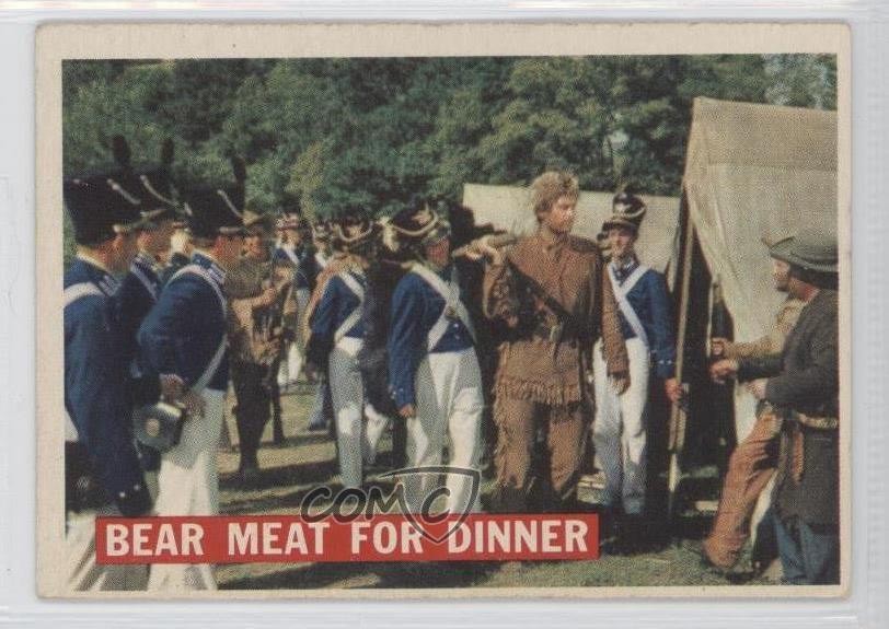 1956 Topps Davy Crockett Series 1 Bear Meat For Dinner (Grey Stock Back) #5 0s4