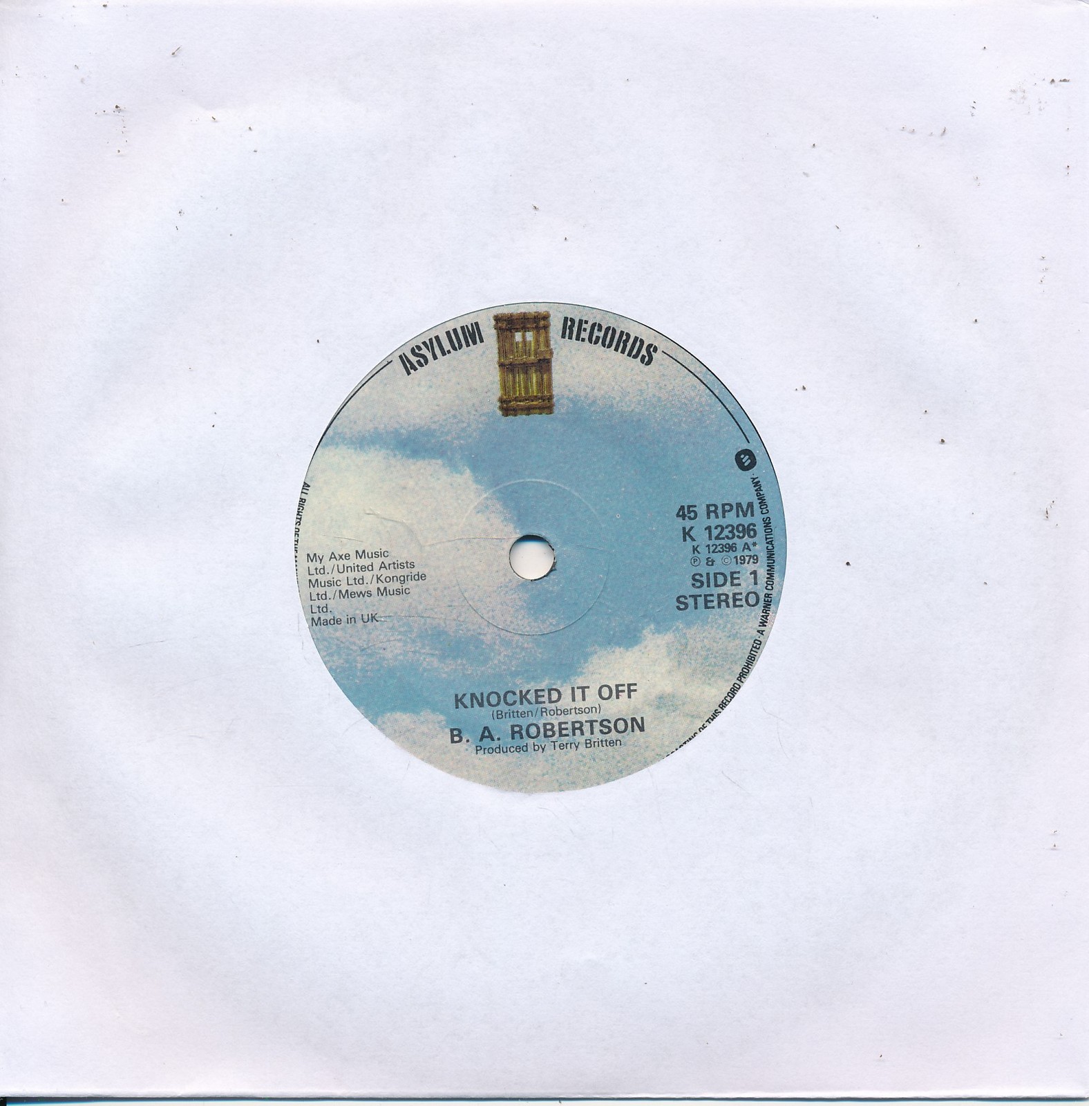 Knocked It Off - B.A. Robertson - LC Single 7" Vinyl 231/14