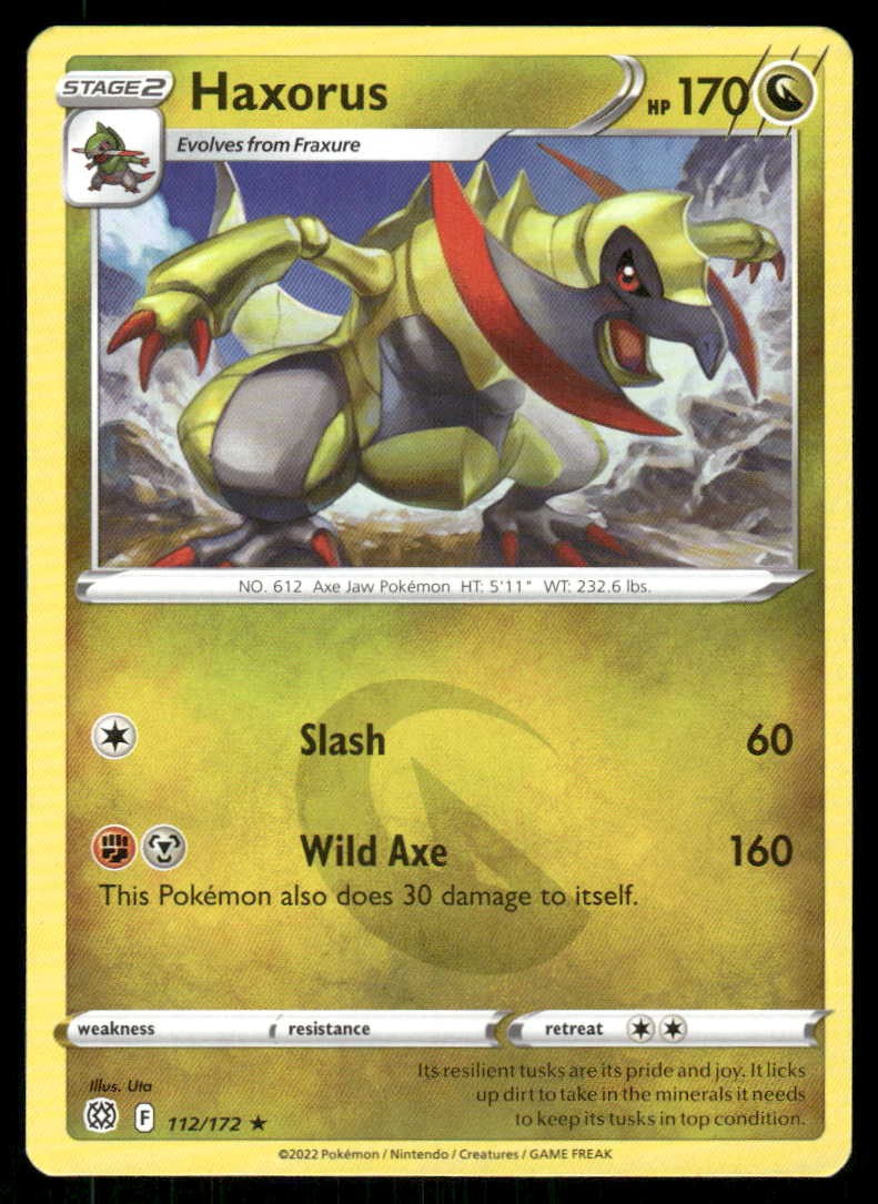 Pokemon Haxorus stelle brillanti 112/172 R quasi nuovo/m