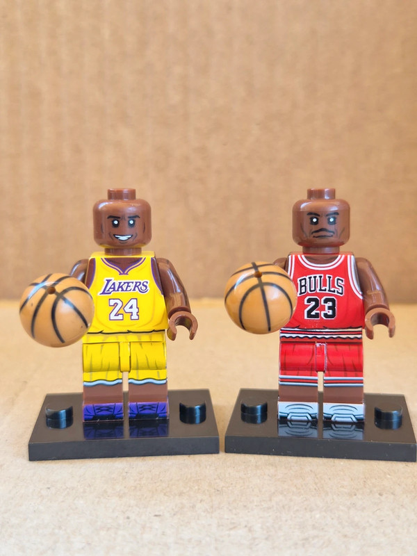 NBA Jordan e Bryant minifigure style Lego compatible