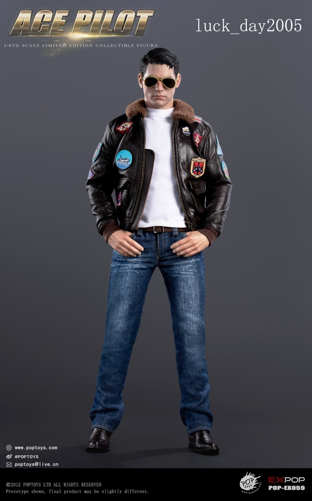 Giacca POPTOYS EX059 US Navy F-14 Tomcat ACE Pilot Mitchell Ver. FIGURINA 1/6