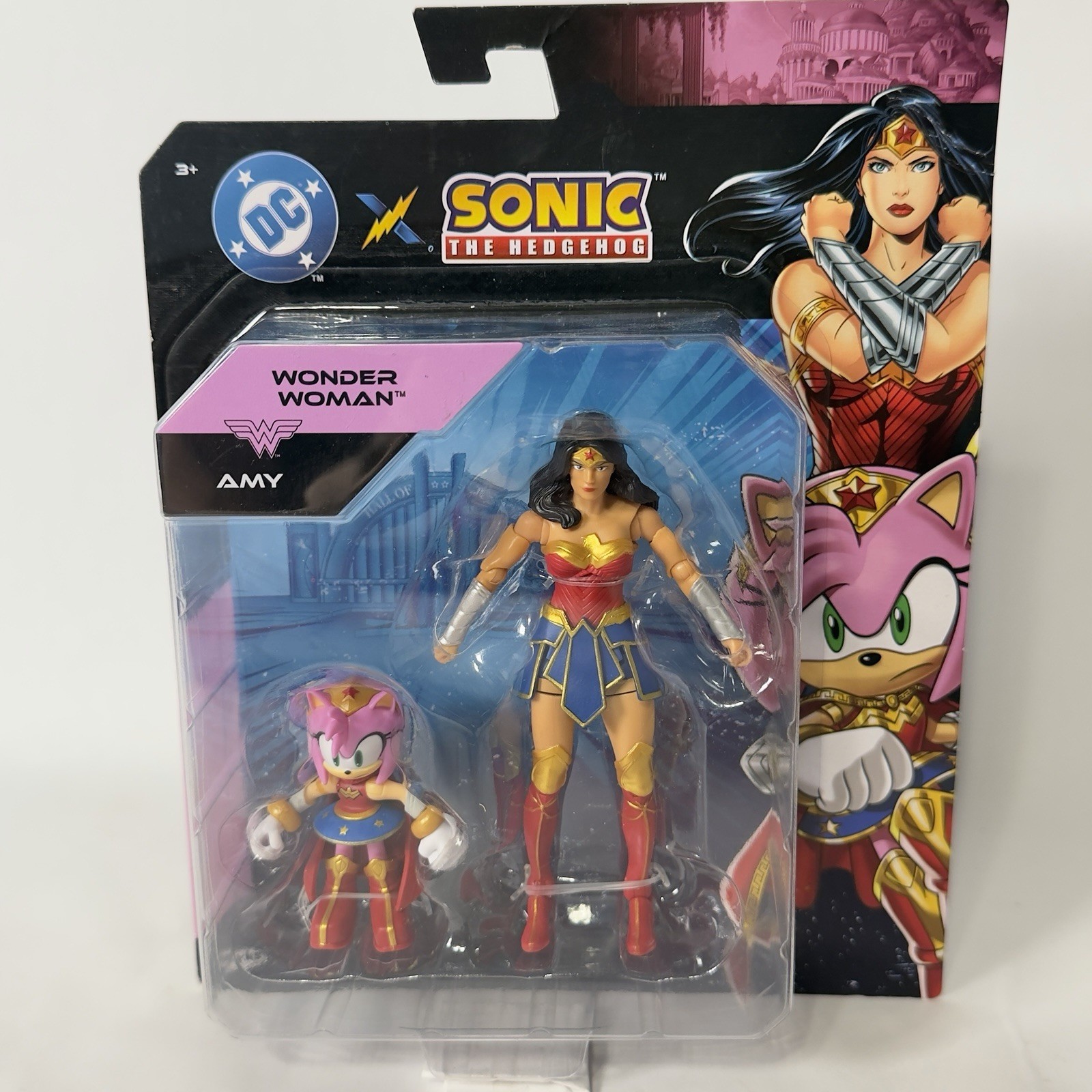 DC x Sonic The Hedgehog Wonder Woman Amy confezione da 2 action figure Jakks Pacific