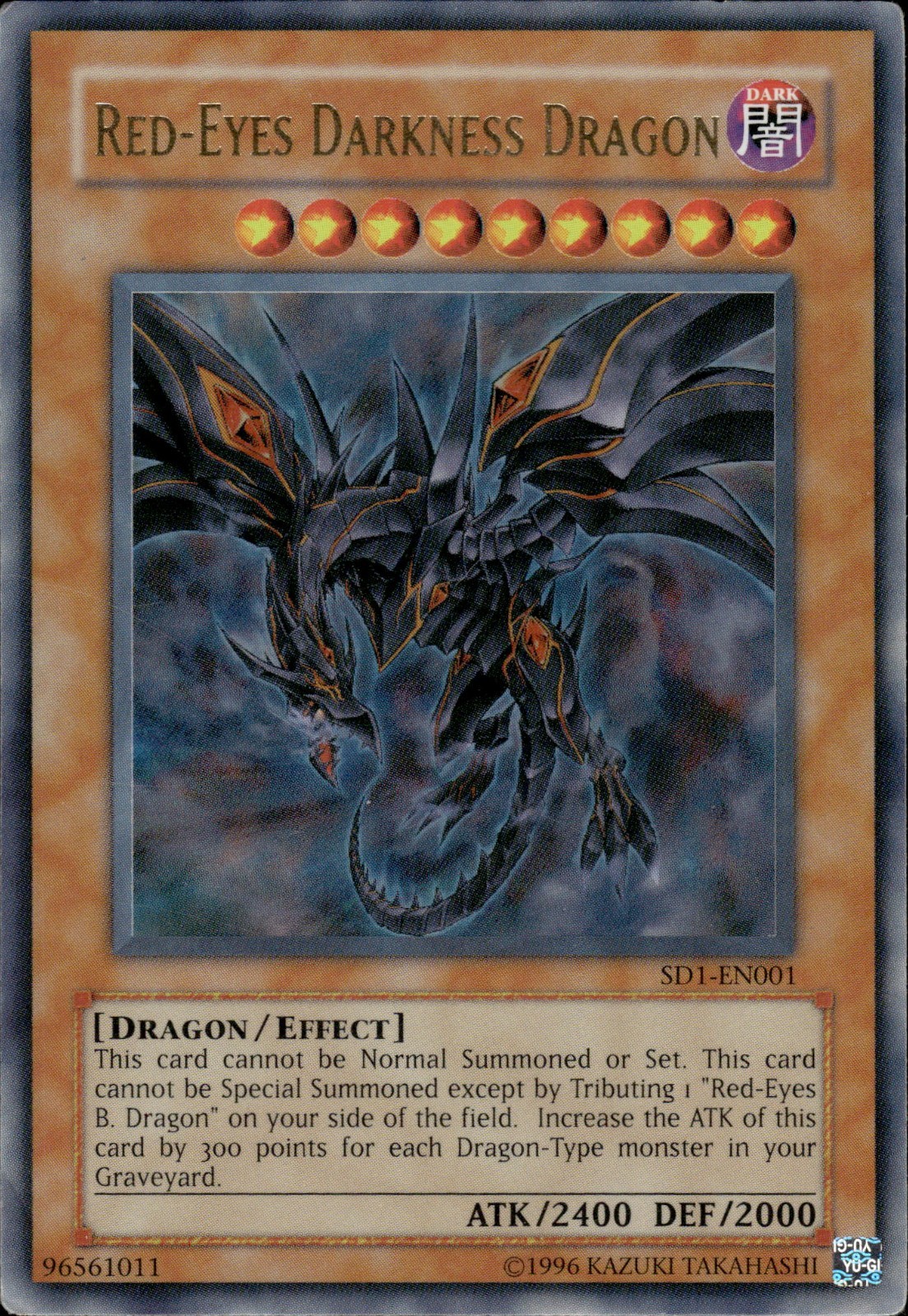 Red-Eyes Darkness Dragon - Ultra Rare SD1-EN001 - HP - YuGiOh