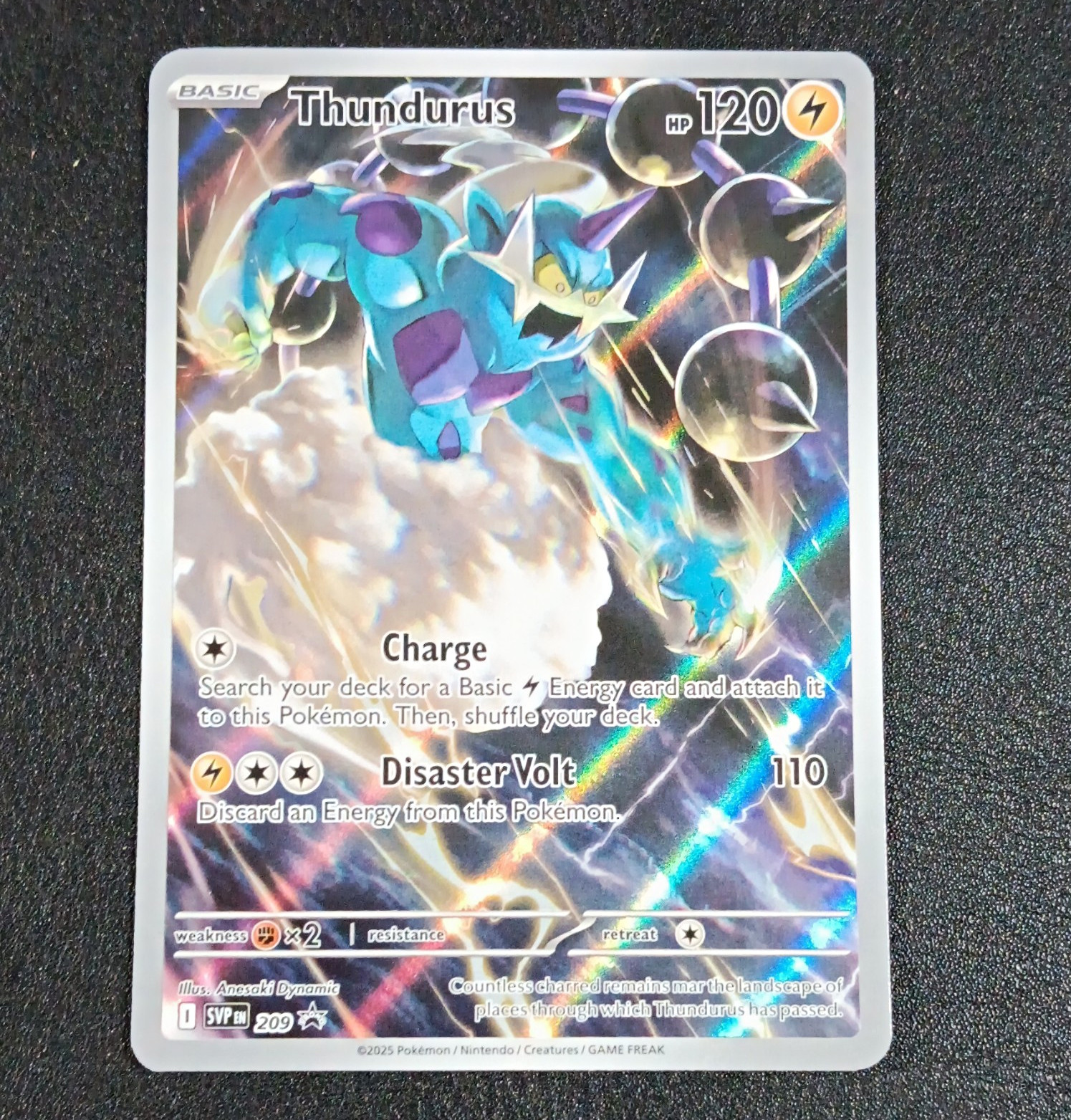 Carte promozionali Thundurus 209 Sv: Scarlet & Violet Black Star Holo Pokemon TCG NM