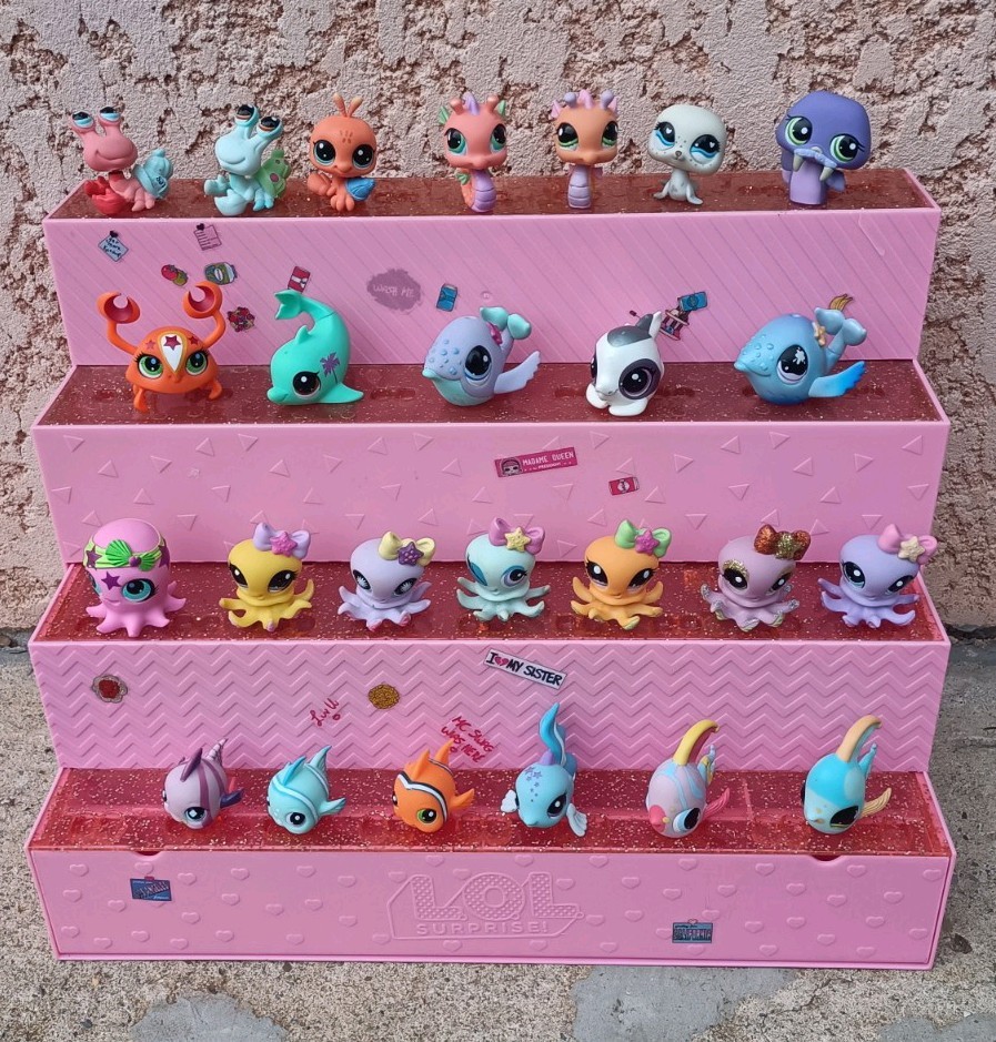 Lot 25 Littlest Pet Shop LPS Animaux Marins Aquatic Pets Sea Creatures Hasbro